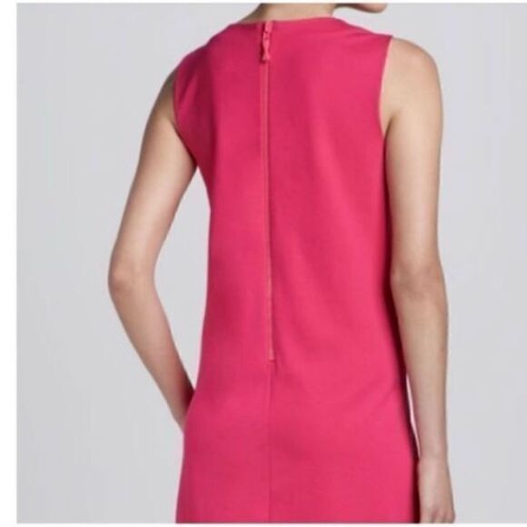 Kate Spade Women’s Size 2 Keri Shift Mini Dress Pink Ponte Stretch Split Neck - Picture 4 of 12